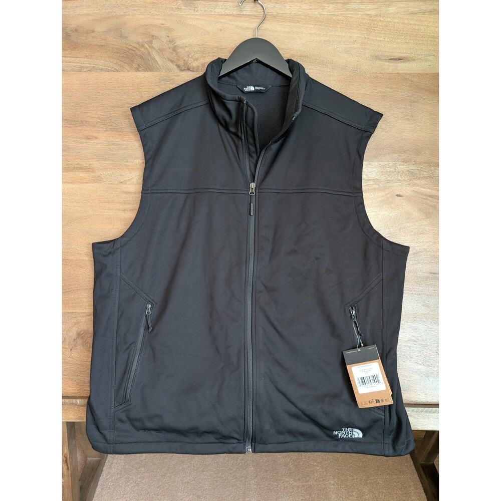 The North Face Ridgewall Soft Shell Vest Mens 2XL Black Sleeveless Full Zip NWT